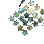 Load image into Gallery viewer, AAA Hand Carved Labradorite Stars Shape Briolette, Flashy Labradorite Flower Carved Star Beads, 10 MM Loose Star Charms for Jewelry Making