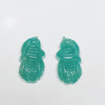 Load image into Gallery viewer, 1 Pair AAA Quality 100% Natural Amanzonite Peacock Shape Carved Gemstone, Loose Gemstone, Peacock Shape Gemstone , Carved Gemstone 25X13 mm