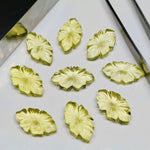 Load image into Gallery viewer, 1,2,3,4,5 pcs 100% Natural Lemon Quartz Flower Shape Carved Gemstone, Flower Shape Carving, Carved Gemstone For Jewellery 20X12 mm