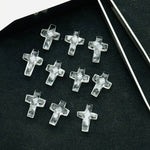 Load image into Gallery viewer, Natural Crystal Quartz Cross Shape Gemstone Beads, Faceted Cross Shape Charm Beads For Jewelry, Holy and Spiritual Cross Beads 15X10 MM