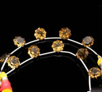Load image into Gallery viewer, Natural Beer Quartz Round Concave Cut Shape Beads, 5 Pcs Strand, Round Flower Shape Beads for Jewelry Making