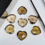 Load image into Gallery viewer, 2,5,7,8,9,10 Pcs Natural Smokey Quartz Heart Shape Briolettes, Faceted Hand Carved Briolettes, Heart Shape Gemstone,Carved Briolettes,10 mm
