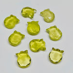 Load image into Gallery viewer, Natural Lemon Quartz Cat Face Carving, Faceted Kitty Shape Charms Beads, Lemon Quartz Handmade Carved Stone For Jewelry Making Beads 12x10