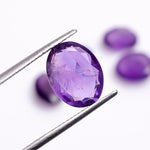 Load image into Gallery viewer, 2 pcs A-one quality amethyst freeform Rosecut, faceted rosecut, gemstone for jewelry, jewelry making rosecuts 10X9 12X10 mm