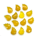 Load image into Gallery viewer, Yellow Chalcedony Leaf Shape Beads, Hand Carved Leaf Shape Briolette's, Faceted Fancy Carvings for Jewelry Making, 11X15 MM, Wholesale Beads