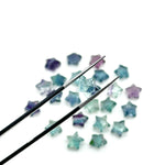 Load image into Gallery viewer, Mini AAA Multi Fluorite Star Shape Briolette's, Fluorite Faceted Hand Carved Star Shape Beads, Star Shape Loose Charm Jewelry Beads, 8 MM