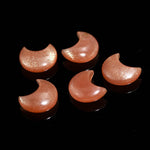 Load image into Gallery viewer, Peach Moonstone Moon Shape Beads 18 MM, Shimmering Hand Carved Gemstone Moon Charm For Jewelry making