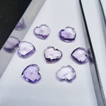 Load image into Gallery viewer, 5,6,7,8,9,10 Pcs 100% Natural Pink Amethyst Heart Shape Faceted Briolettes, hand carved Faceted Gemstone, loose Gemstone For Jewellery 8 mm