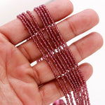 Load image into Gallery viewer, Mozambique Garnet Faceted Round Beads, Garnet Faceted Micro Beads, 2 MM Beads for Jewelry Making, 13 Inches, Natural Garnet Beads Strand