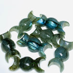 Load image into Gallery viewer, Natural Labradorite Hand Carved Triple Moon Shape Beads, Flashy Labradorite Candy Shape Gemstone, Triple Moon Beads 22 MM