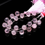 Load image into Gallery viewer, Rose Quartz Drop Beads, Smooth Teardrop Briolette, Jewelry Making (10 Pcs, 10x12mm)