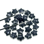 Load image into Gallery viewer, AAA Black Sunstone Star Shape Briolettes, Black Sunstone Carved Faceted Star Charms, Wholesale Loose Beads for Jewelry, 12 MM, Hand Carvings