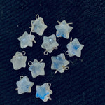 Load image into Gallery viewer, Natural Rainbow Moonstone Stars Shape Carved Gemstone Jewellery Making Charm With 925 Silver, Necklace Bracelet, Earrings Making Charms 10mm