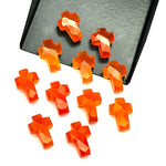 Load image into Gallery viewer, Natural Carnelian Cross Shape Beads ~ Healing & Protection Gemstone Beads ~ Faceted Carnelian Beads ~ 15 MM Cross Charm Beads ~ Orange Beads