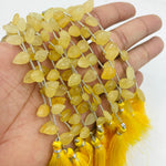 Load image into Gallery viewer, 2,3,4,5,6 Pcs 100% Natural Yellow Aquamarine Leaf Shape Carving Briolettes , Leaf Carved Gemstone, Gemstone Briolettes For Jewellery 8-10mm