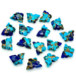 Load image into Gallery viewer, Beautiful Mohave Copper Turquoise Butterfly Shape Beads, Sky Blue & Dark Blue Faceted Butterfly Gemstone, Blue Turquoise Carvings 14x10 MM
