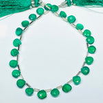 Load image into Gallery viewer, Natural Green Onyx Heart Shape Faceted Beads, Green Onyx Briolettes Beads For Jewelry, 7 mm Heart Shape Beads For Earrings Making, 8" Strand