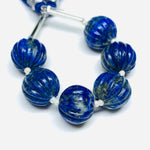 Load image into Gallery viewer, 1,2,3,4,5 pcs 100% Natural Lapis Lazuli Carved Melon Shape Beads Strand, Melon Shape Gemstone, Gemstone For Jewellery, 12 mm