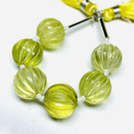 Load image into Gallery viewer, 1,2,3,4,5 pcs 100% Natural Lemon Quartz Carved Melon Shape Beads Strand, Melon Shape Gemstone, Gemstone For Jewellery, 12 mm