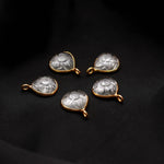 Load image into Gallery viewer, Natural Crystal quartz Flower Pendant 17mm, 925 Sterling Silver With Gold Plated Heart Shape Charms for DIY Jewelry