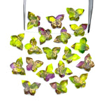 Load image into Gallery viewer, Neon UV Light Beads, Neon Green & Purple Copper Turquoise Butterfly Beads, Faceted Butterfly Gemstone, Neon Turquoise Carving Beads 14x10 MM