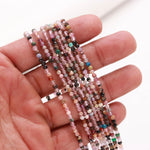 Load image into Gallery viewer, Multi Disco Gemstone Round Beads, Mix Stone Faceted Micro Beads, 3 MM Beads for Jewelry Making, 13 Inches, Loose Faceted Beads