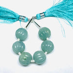 Load image into Gallery viewer, 1,2,3,4,5 pcs 100% Natural Aquamarine Carved Melon Shape Beads Strand, Melon Shape Gemstone, Gemstone For Jewellery, 12 mm