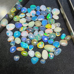 Load image into Gallery viewer, 2,3,4,5,6 small pcs Ethopian opal rose cuts Fancy Shape Rosecut, faceted cabochon, flat gemstone, jewelry making rosecut 4-9 mm