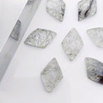 Load image into Gallery viewer, 2,3,4,5,6 Pcs Natural black rutile fancy Shape Carving, Hand Carved Gemstone, backside intersection Gemstone, Carved Gemstone, 16X10 mm