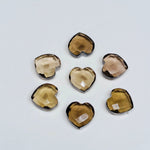 Load image into Gallery viewer, 2,5,7,8,9,10 Pcs Natural Smokey Quartz Heart Shape Briolettes, Faceted Hand Carved Briolettes, Heart Shape Gemstone,Carved Briolettes,10 mm