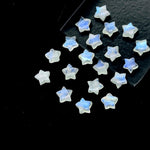 Load image into Gallery viewer, Superb Natural Rainbow Moonstone Star Shape Briolette's, Carved Smooth Star Shape Gemstone, 8 MM Star Shape Charms, Flashy Gemstone Crystals