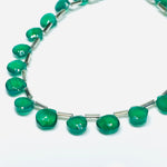 Load image into Gallery viewer, Natural Green Onyx Heart Shape Faceted Beads, Green Onyx Briolettes Beads For Jewelry, 7 mm Heart Shape Beads For Earrings Making, 8" Strand