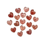 Load image into Gallery viewer, Smooth Pink Strawberry Quartz Heart Shape Beads, AAA Pink Quartz Heart Shape Briolette's, Hand Carved Gemstones, Jewelry Making Beads 8 MM