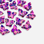 Load image into Gallery viewer, Pink & Purple Mohave Copper Turquoise Butterfly Beads, Faceted Butterfly Gemstone, Purple Oyster Turquoise Carving Loose Beads 14x10 MM