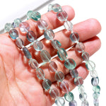 Load image into Gallery viewer, Green Fluorite Smooth Tumble Gemstone Beads, AAA Fluorite Plain Nuggets Beads, 8" Strand, 7-8 MM
