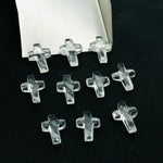 Load image into Gallery viewer, Natural Crystal Quartz Cross Shape Gemstone Beads, Faceted Cross Shape Charm Beads For Jewelry, Holy and Spiritual Cross Beads 15X10 MM