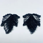 Load image into Gallery viewer, 1 piece Black Sunstone Carved Leaf Shape Gemstone,Black Sunstone Carved, Loose Gemstone, Natural Gemstone For Jewllery 41X33 mm
