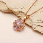 Load image into Gallery viewer, Gorgeous Ametrine Flower Pendant, Natural Ametrine Gemstone Necklace For Her, 19 mm Flower, Birthday Gift For Women, Carved Flower Jewelry
