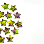 Load image into Gallery viewer, Rare Neon Green & Purple Turquoise Star Shape Beads, Green Turquoise Faceted Star Beads, Gemstone Carvings, Hand Carved Charm Beads 10 MM