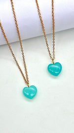 Load image into Gallery viewer, Aqua Chalcedony Heart Pendant, Aqua Blue Smooth Heart Pendant, 16 MM Heart, Birthday Gift For Women, Bridesmaid Gifts, Fancy Gift for Girls