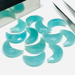 Load image into Gallery viewer, 2,3,4,5,Pcs Natural Amazonite faceted Hand Carved Moon Shape Briolettes, Carved Moon Shape Gemstone For Jewellery, facetedMoon Shape 17 mm