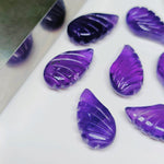Load image into Gallery viewer, 2,3,4,5,6 pcs 100% Natural Purple Amethyst fancy Shape Carving, Hand carved Fancy shape Gemstone, carved Gemstone jewelry Making,18X10 mm