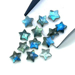 Load image into Gallery viewer, Blue Flashy Labradorite Star Shape Beads, Natural Labradorite Star Shape Briolettes, Faceted Labradorite Star Charms, 12 MM, Loose Gemstones