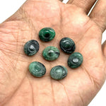 Load image into Gallery viewer, Natural Emerald Evil Eye Shape Briolettes, AAA Emerald Eye Shape Carved Beads, Evil Eye Protection Gemstone Beads, 12 MM, Green Eye Charms