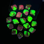 Load image into Gallery viewer, Neon UV Light Beads, Neon Green & Purple Turquoise Leaf Shape Beads, Turquoise Faceted Leaves Briolette's, Hand Carved Leaf Beads, 10X12 mm