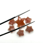 Load image into Gallery viewer, Natural Red Sunstone Star Shape Briolettes, Red Sunstone Carved Faceted Star Charms, Wholesale Loose Beads for Jewelry, 12 MM, Hand Carvings