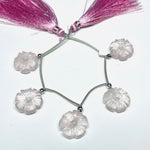 Load image into Gallery viewer, 5 Pcs 100% Natural AAA Quality Rose Quartz Flower Shape Beads Strand, Carved Gemstone, Beads Strand, Gemstone For Jewellery, 14 mm
