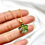Load image into Gallery viewer, AAA Green Fluorite Flower Pendant, Hand Carved Fluorite Flower Necklace For Her, 14 mm Flower, Birthday Gift For Women, Bridesmaid Gifts