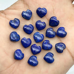 Load image into Gallery viewer, Natural Lapis Lazuli Heart Shape Briolettes, Blue Lapis Smooth Heart Shape Beads, Hand Carved Gemstone, Jewelry Making Loose Charms, 10 MM