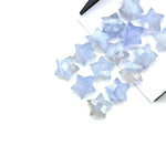 Load image into Gallery viewer, Natural Blue Lace Agate Faceted Star Shape Briolette, Hand Carved Star Shape Gemstone Charms For Jewlery, Lace Agate Star Beads, 10 MM